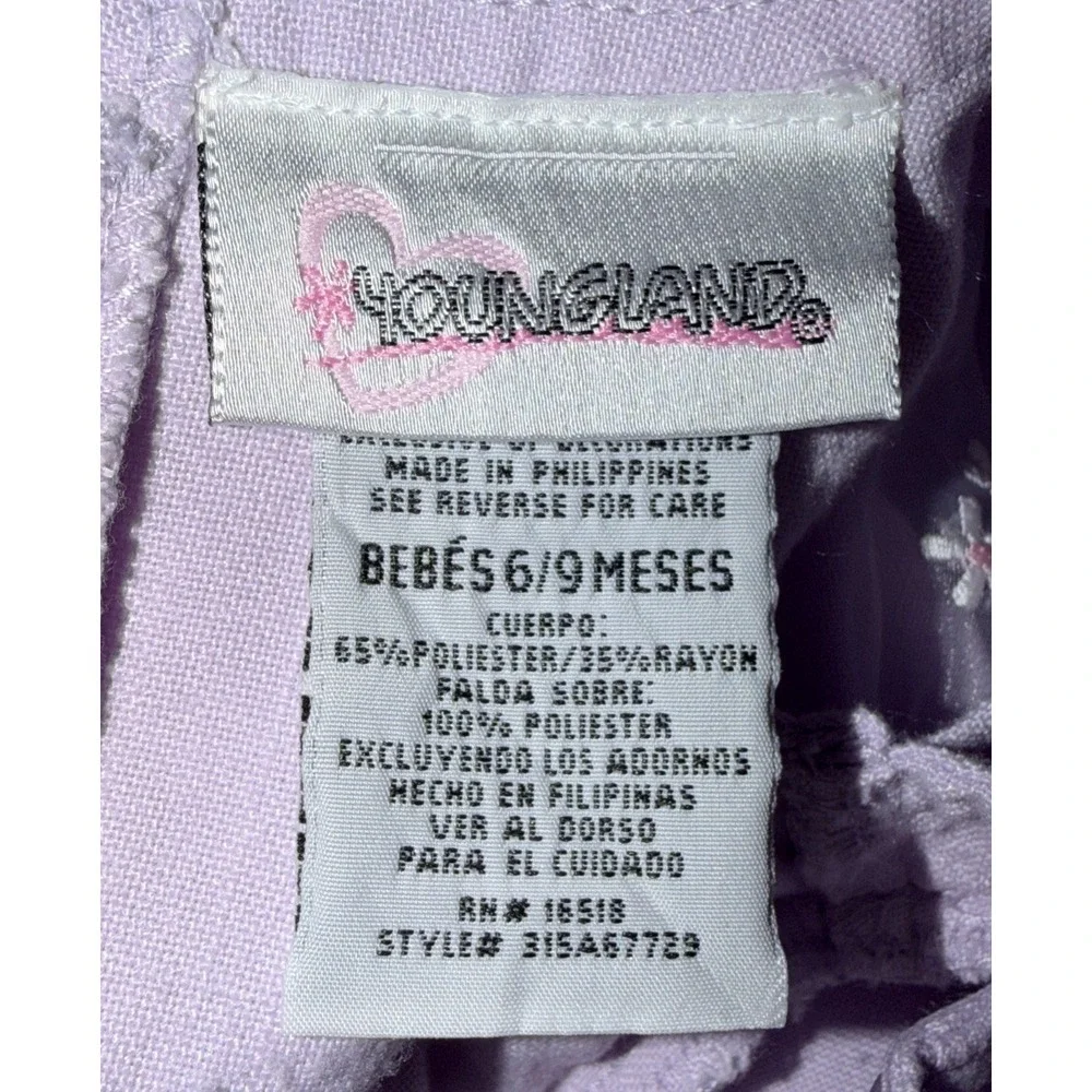 Vtg Y2K Youngland‎ Baby Girl Easter Dresses 3-6,6-9 Pastel Green/Purple Floral